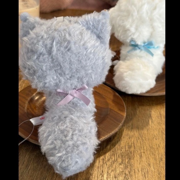 Fuzzy Gray and Pink Cat Headpiece with Plush Ears - Picture 5 of 5